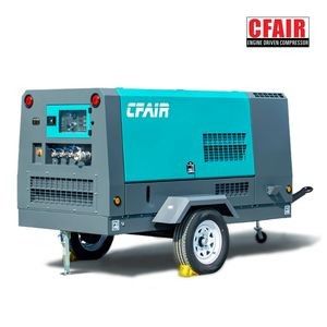 Top Quality 375cfm 7bar Portable Type Air Compressor Powered by Diesel Engine
